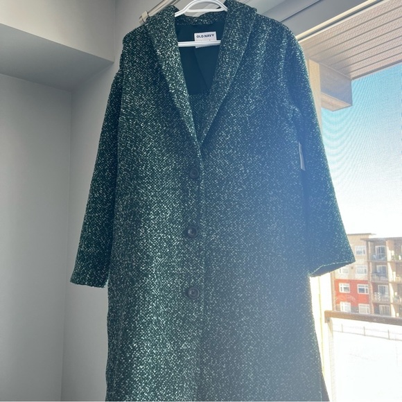 NWT Old Navy women's Relaxed Textured Overcoat for Women, XS, Green - Picture 5 of 12